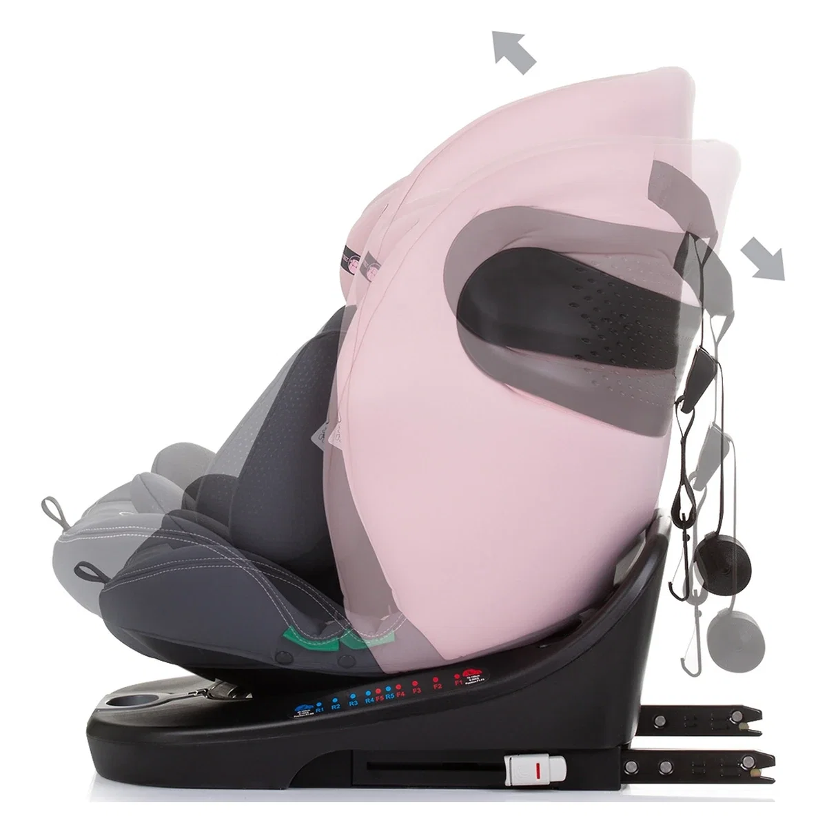 Scaun auto Chipolino Motion I-Size 40-150 cm flamingo cu sistem Isofix 12 ani [4]
