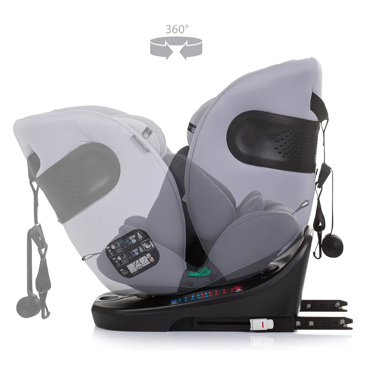 Scaun auto Chipolino Motion I-Size 40-150 cm granite cu sistem Isofix 12 ani [6]