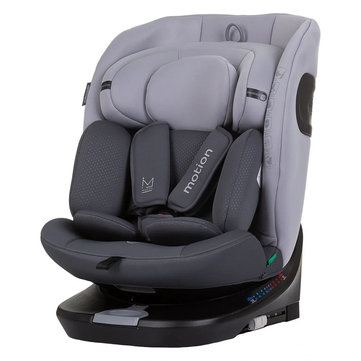 Scaune auto grupa 40-150 cm (0-36 kg) - Scaun auto Chipolino Motion I-Size 40-150 cm granite cu sistem Isofix 12 ani