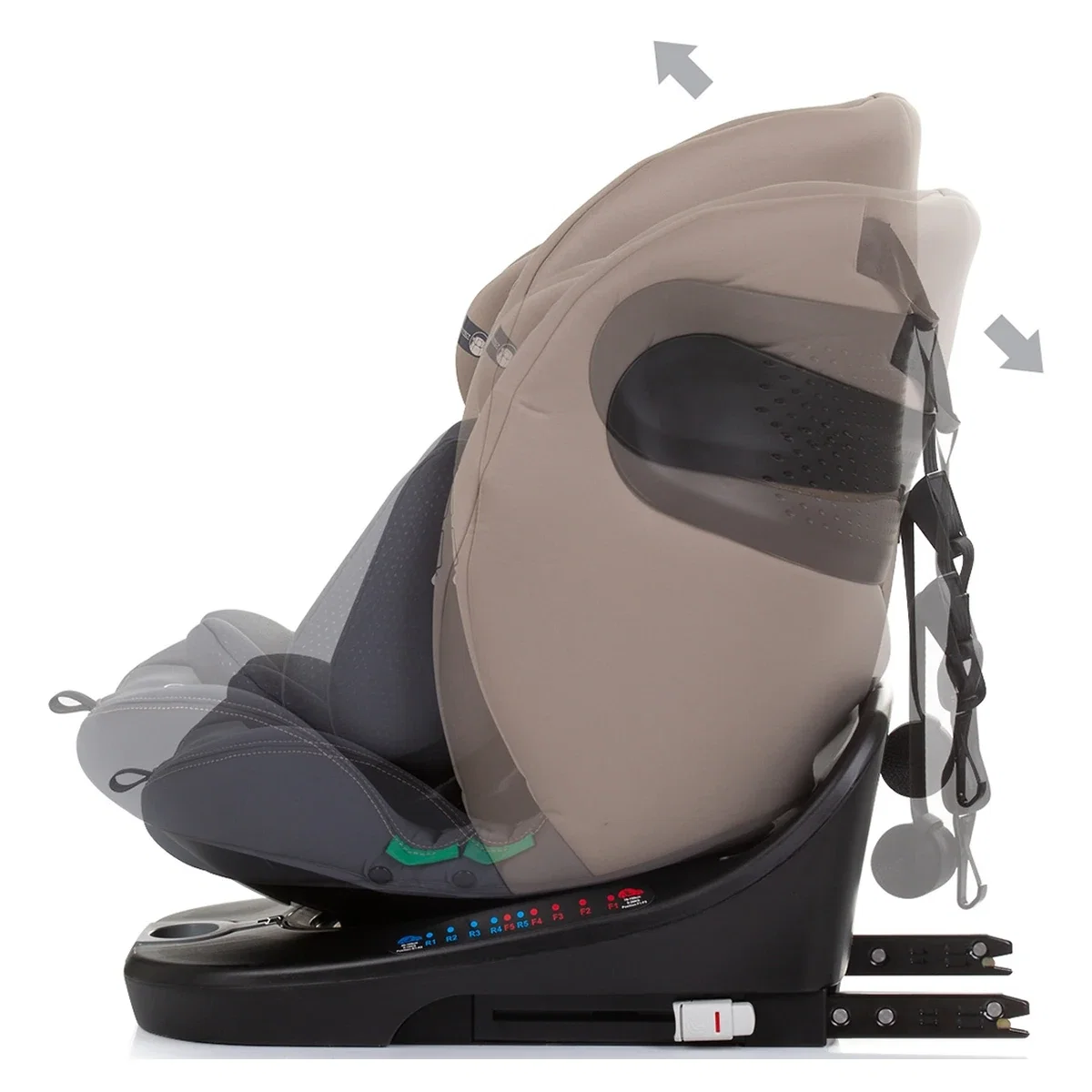 Scaun auto Chipolino Motion I-Size 40-150 cm macadamia cu sistem Isofix 12 ani [4]