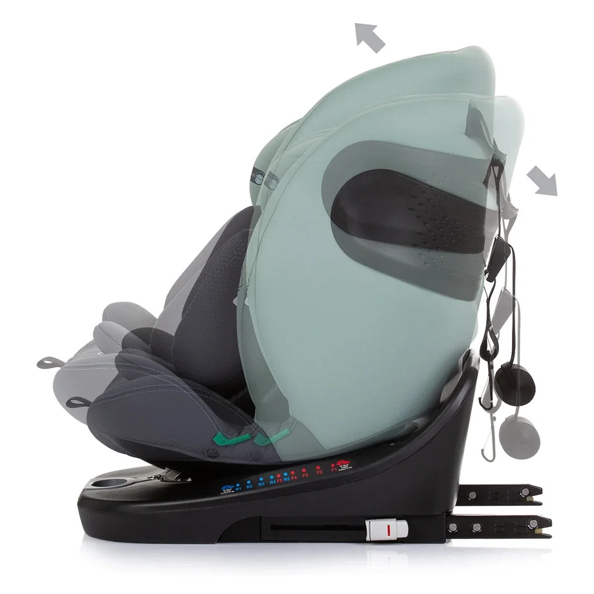 Scaun auto Chipolino Motion I-Size 40-150 cm pastel green cu sistem Isofix 12 ani [4]