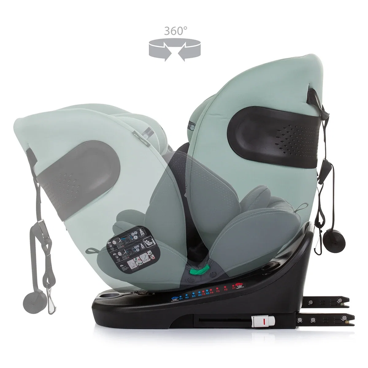 Scaun auto Chipolino Motion I-Size 40-150 cm pastel green cu sistem Isofix 12 ani [6]