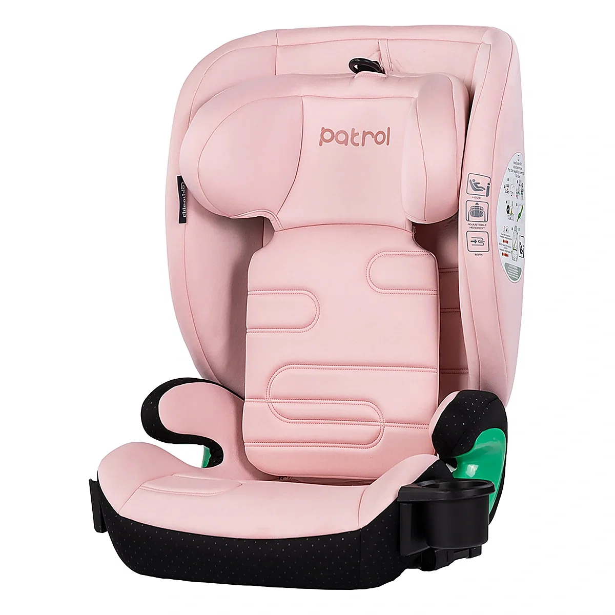 Scaune auto - Scaun auto Chipolino Patrol I-Size 100-150 cm cu sistem Isofix, Powder pink 12 ani