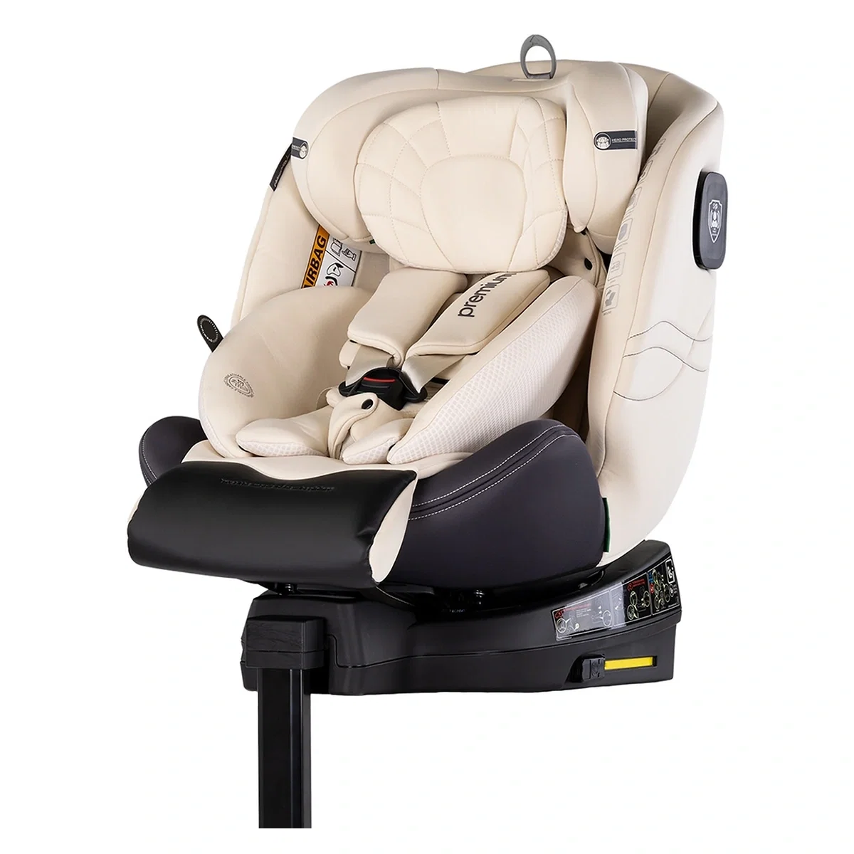 Scaune auto - Scaun auto Chipolino Premium I-Size 40-150 cm cu sistem Isofix, Biscotta - Bej 12 ani