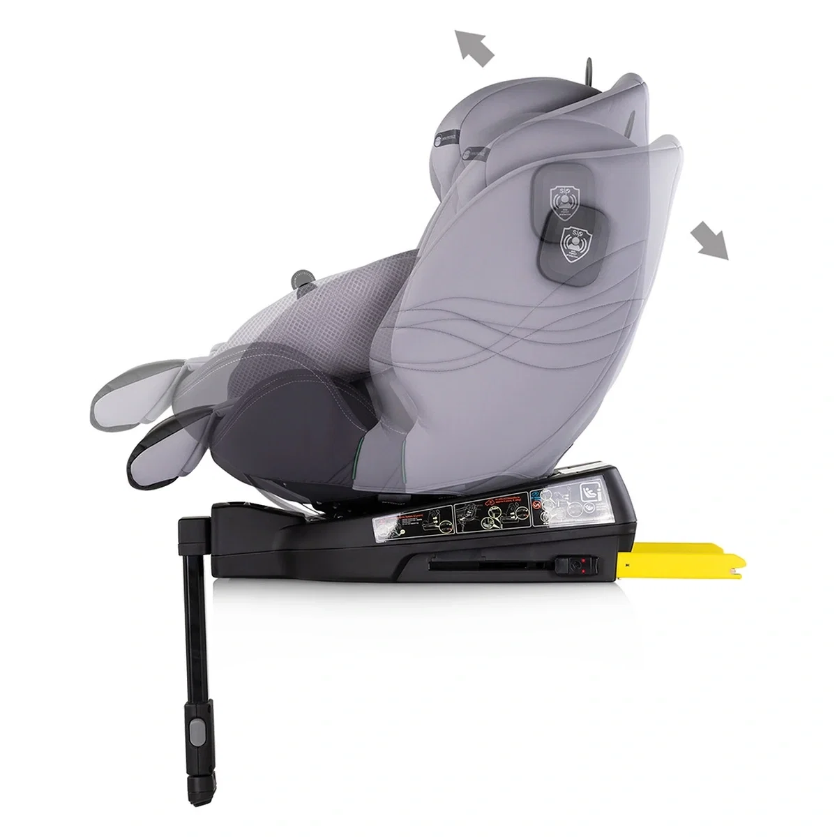 Scaun auto Chipolino Premium I-Size 40-150 cm cu sistem Isofix, Cloud - Gri 12 ani [4]