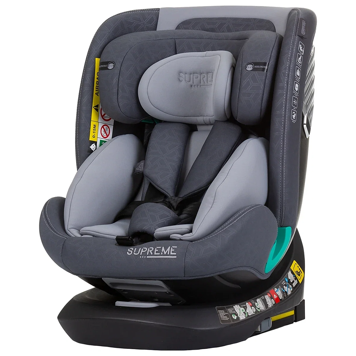 Scaune auto - Scaun auto Chipolino Supreme I-Size 40-150 cm cu sistem Isofix granite 12 ani