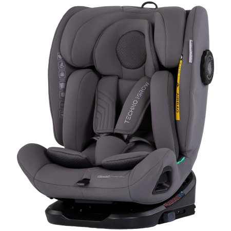 Scaune auto - Scaun auto Chipolino Techno iGrow I-Size 40-150 cm, cu sistem Isofix si sezut rotativ, Charcoal