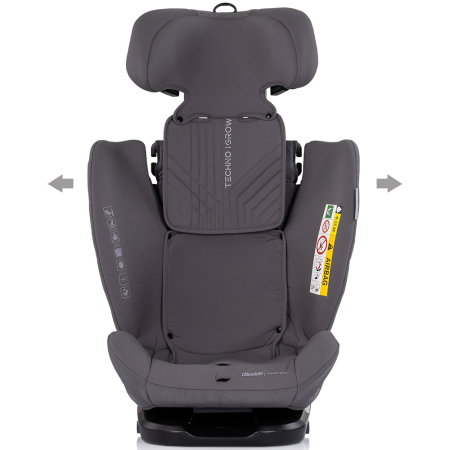Scaun auto Chipolino Techno iGrow I-Size 40-150 cm, cu sistem Isofix si sezut rotativ, Charcoal [3]