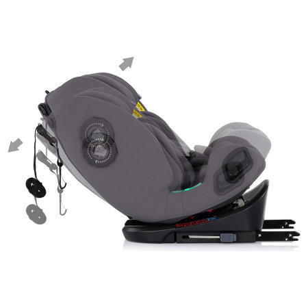 Scaun auto Chipolino Techno iGrow I-Size 40-150 cm, cu sistem Isofix si sezut rotativ, Charcoal [9]