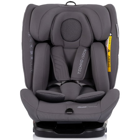 Scaun auto Chipolino Techno iGrow I-Size 40-150 cm, cu sistem Isofix si sezut rotativ, Charcoal [1]