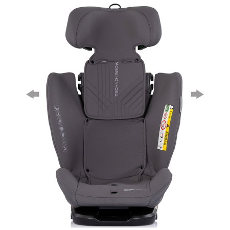 Scaun auto Chipolino Techno iGrow I-Size 40-150 cm, cu sistem Isofix si sezut rotativ, Charcoal [3]