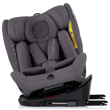 Scaun auto Chipolino Techno iGrow I-Size 40-150 cm, cu sistem Isofix si sezut rotativ, Charcoal [6]