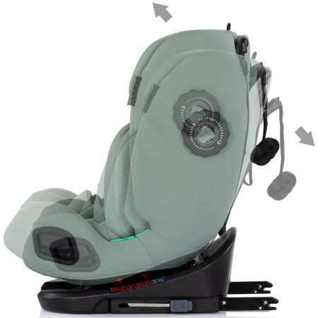 Scaun auto Chipolino Techno iGrow I-Size 40-150 cm, cu sistem Isofix si sezut rotativ, Matcha [5]