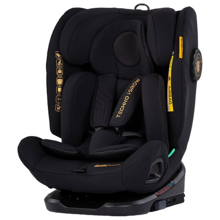 Scaune auto - Scaun auto Chipolino Techno iGrow I-Size 40-150 cm, cu sistem Isofix si sezut rotativ, Noir