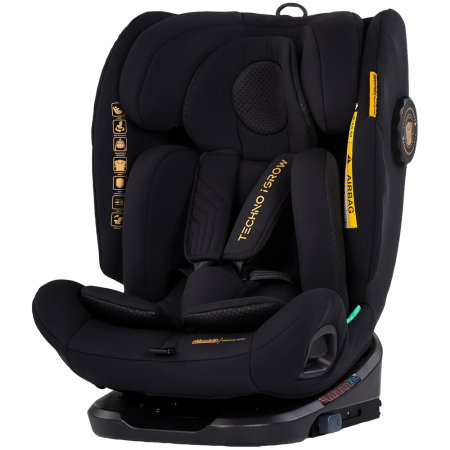 Scaune auto - Scaun auto Chipolino Techno iGrow I-Size 40-150 cm, cu sistem Isofix si sezut rotativ, Noir