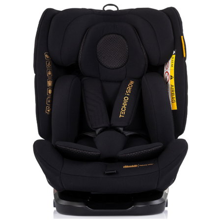 Scaun auto Chipolino Techno iGrow I-Size 40-150 cm, cu sistem Isofix si sezut rotativ, Noir [1]