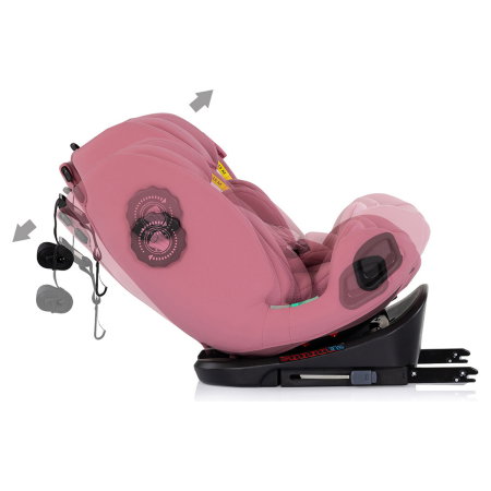 Scaun auto Chipolino Techno iGrow I-Size 40-150 cm, cu sistem Isofix si sezut rotativ, Powder pink [9]