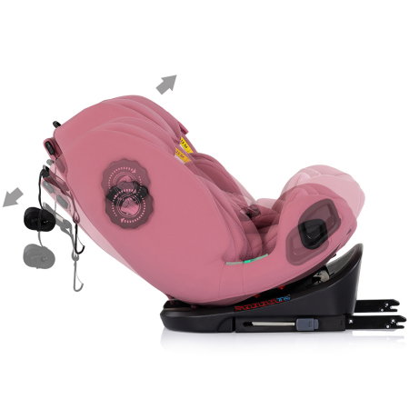 Scaun auto Chipolino Techno iGrow I-Size 40-150 cm, cu sistem Isofix si sezut rotativ, Powder pink [9]
