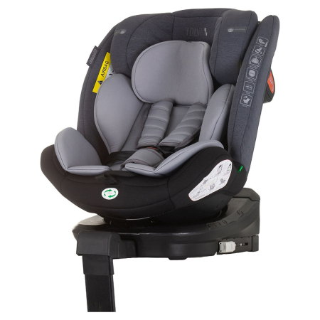 Scaune auto - Scaun auto Chipolino Tourino I-Size 40-150 cm, sistem Isofix, Grey mix 12 ani
