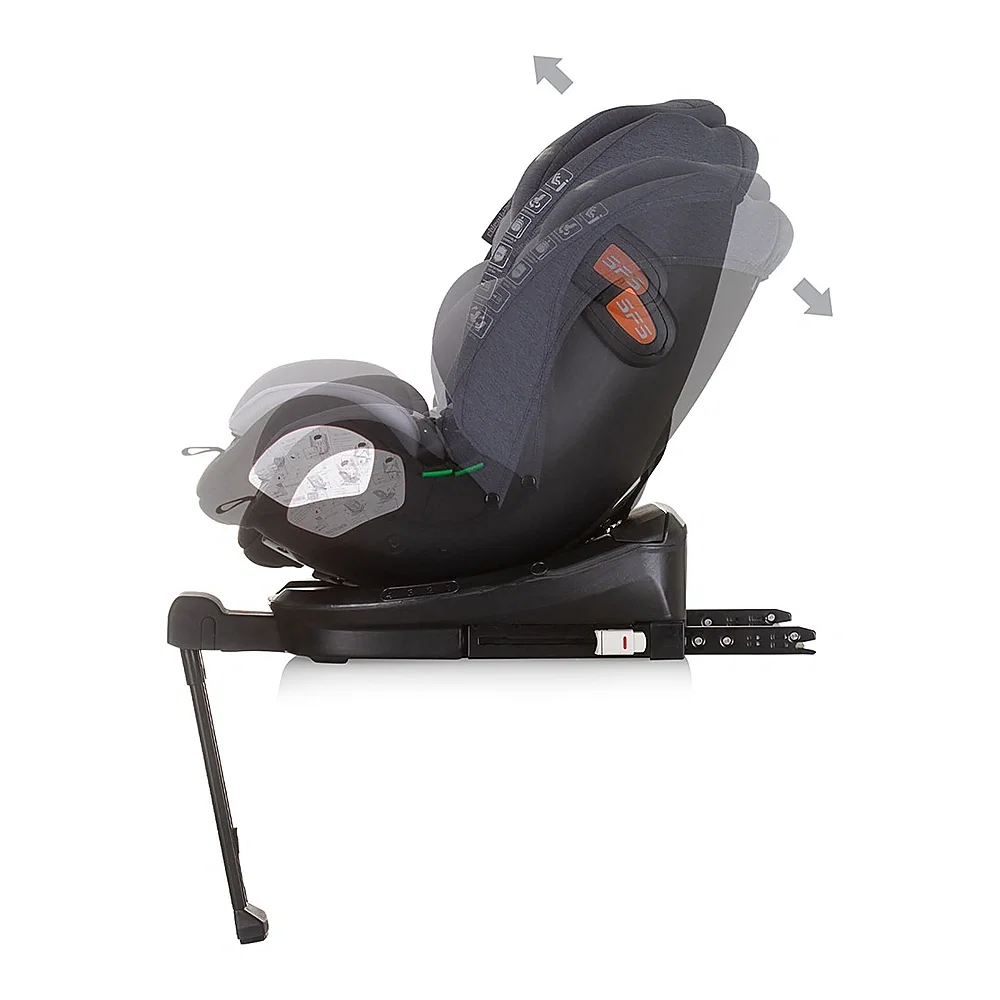 Scaun auto Chipolino Tourino I-Size 40-150 cm, sistem Isofix, Grey mix 12 ani [4]