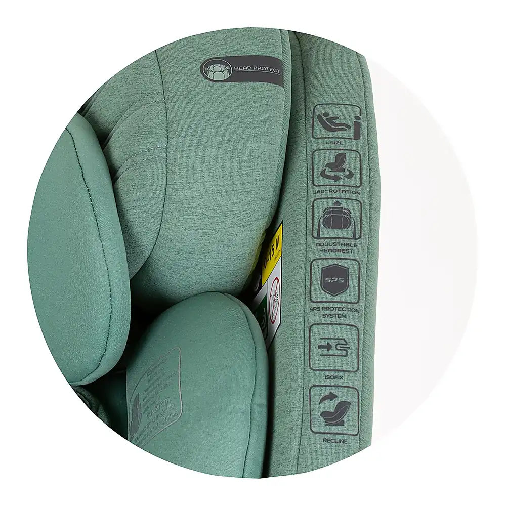 Scaun auto Chipolino Tourino I-Size 40-150 cm, sistem Isofix, Pastel green 12 ani [13]