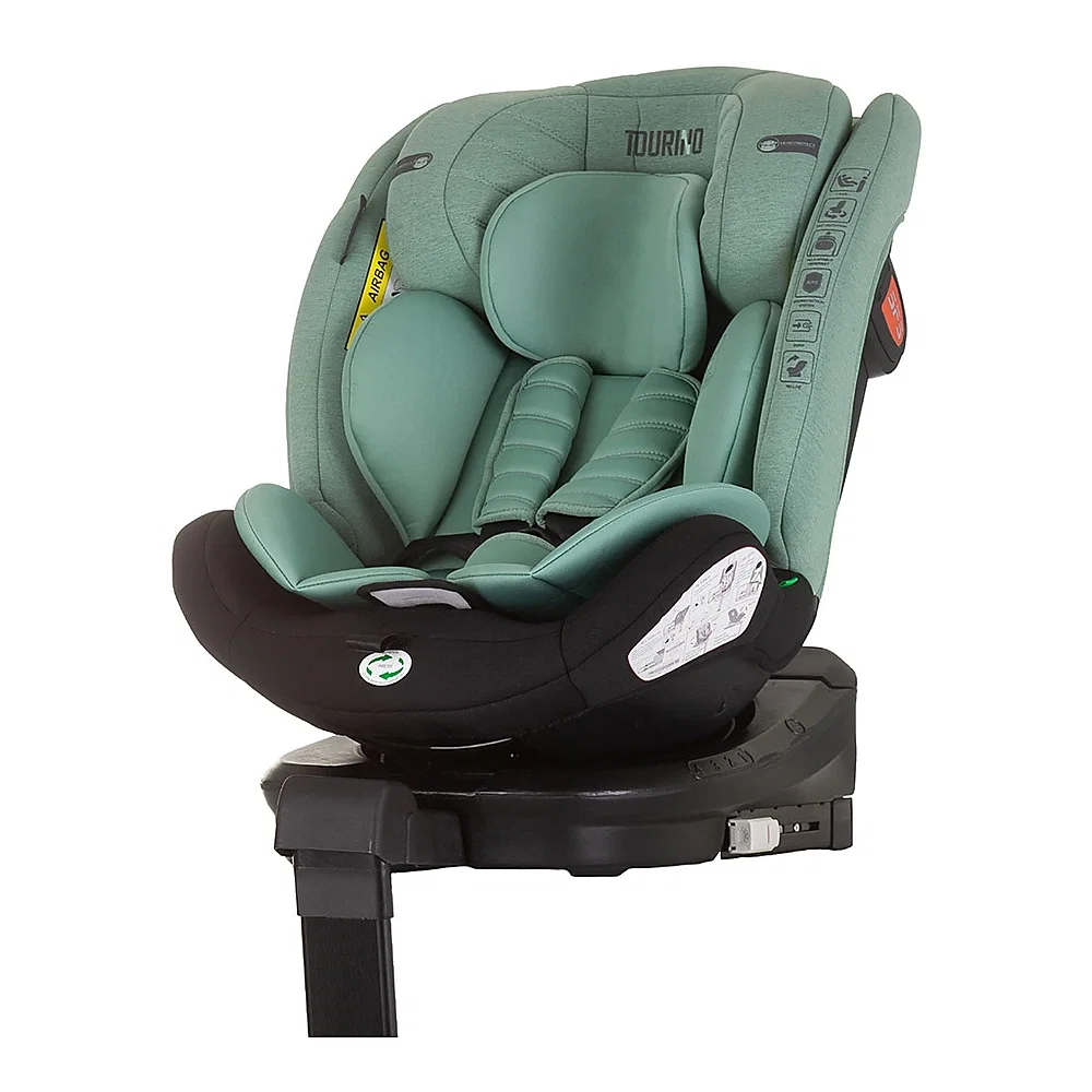 Scaune auto grupa 40-150 cm (0-36 kg) - Scaun auto Chipolino Tourino I-Size 40-150 cm, sistem Isofix, Pastel green 12 ani