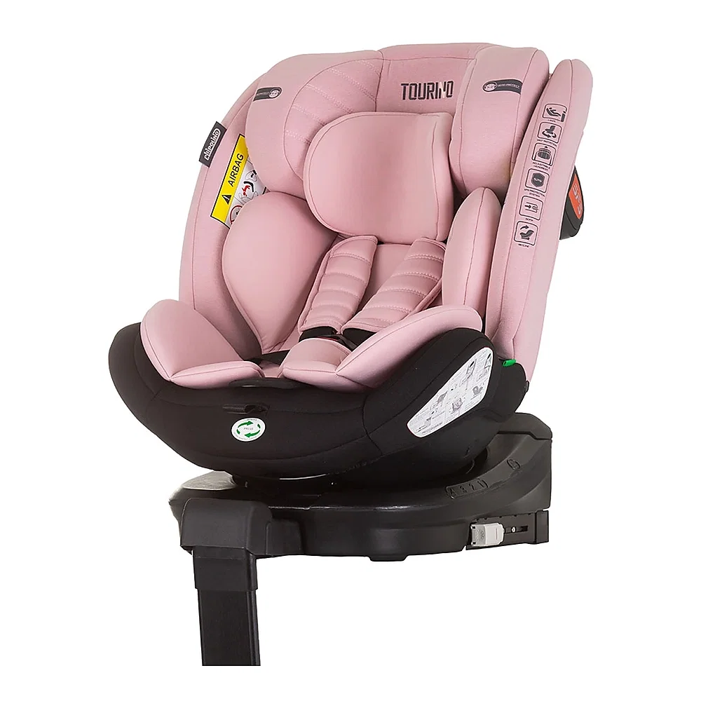 Scaune auto - Scaun auto Chipolino Tourino I-Size 40-150 cm, sistem Isofix, Roz flamingo 12 ani
