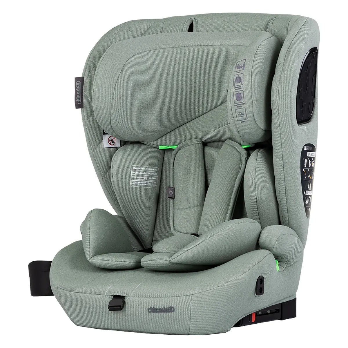 Scaune auto - Scaun auto Chipolino Tycoon Iso I-Size 76-150 cm cu sistem Isofix, Basil 15 luni