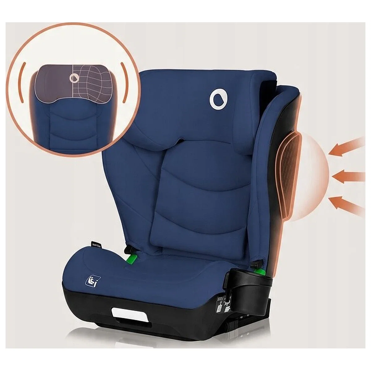Scaun auto i-Size, Lionelo, Neal, 15-36 Kg, 100-150 cm, Isofix, Albastru [17]