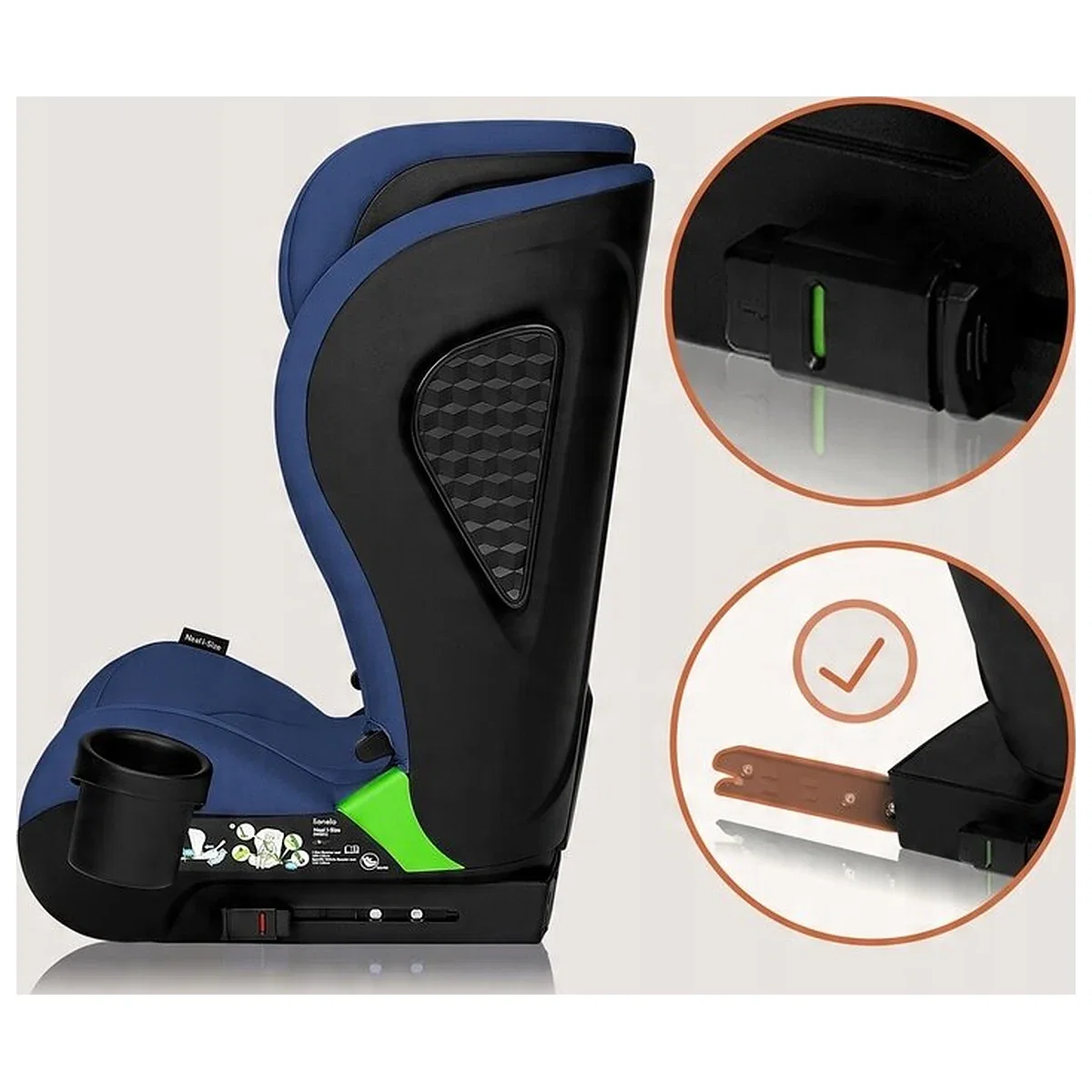 Scaun auto i-Size, Lionelo, Neal, 15-36 Kg, 100-150 cm, Isofix, Albastru [14]
