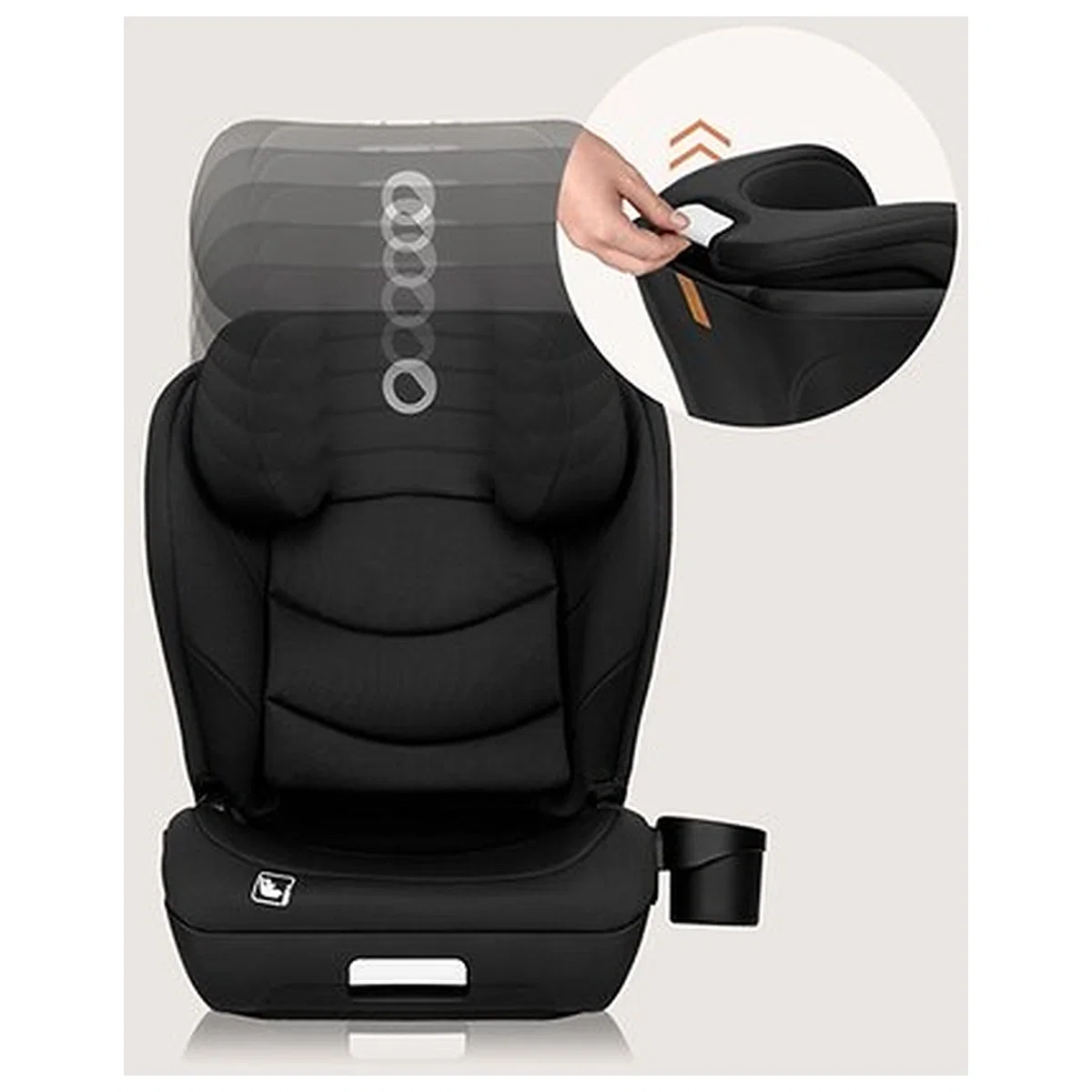 Scaun auto i-Size, Lionelo, Neal, 15-36 Kg, 100-150 cm, Isofix, Negru [17]