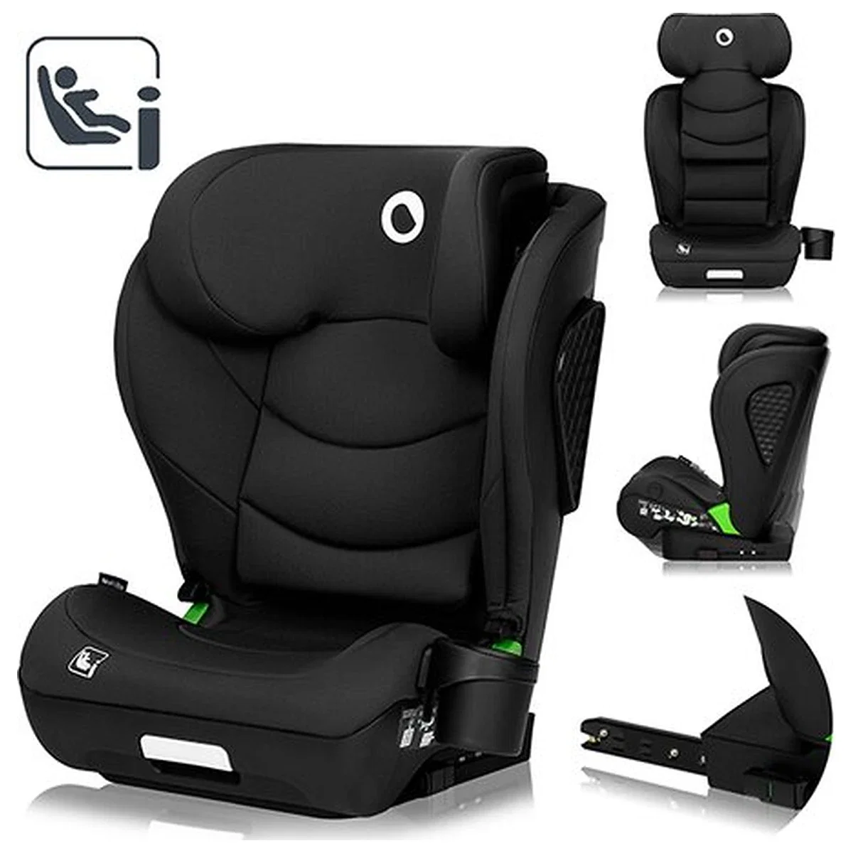 Scaun auto i-Size, Lionelo, Neal, 15-36 Kg, 100-150 cm, Isofix, Negru [11]