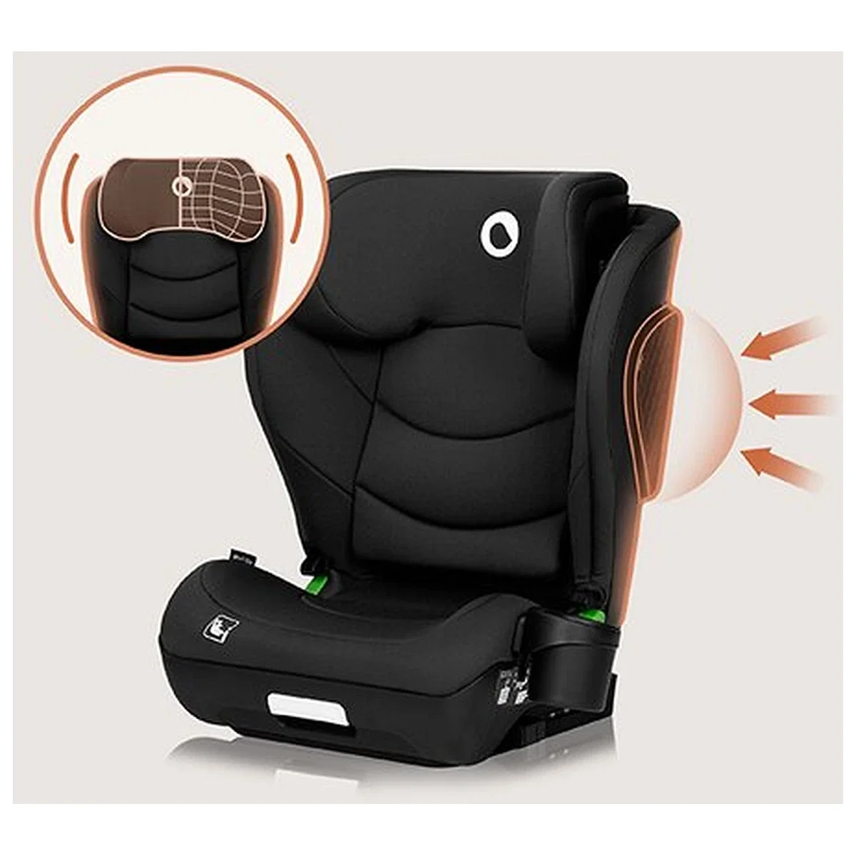 Scaun auto i-Size, Lionelo, Neal, 15-36 Kg, 100-150 cm, Isofix, Negru [13]