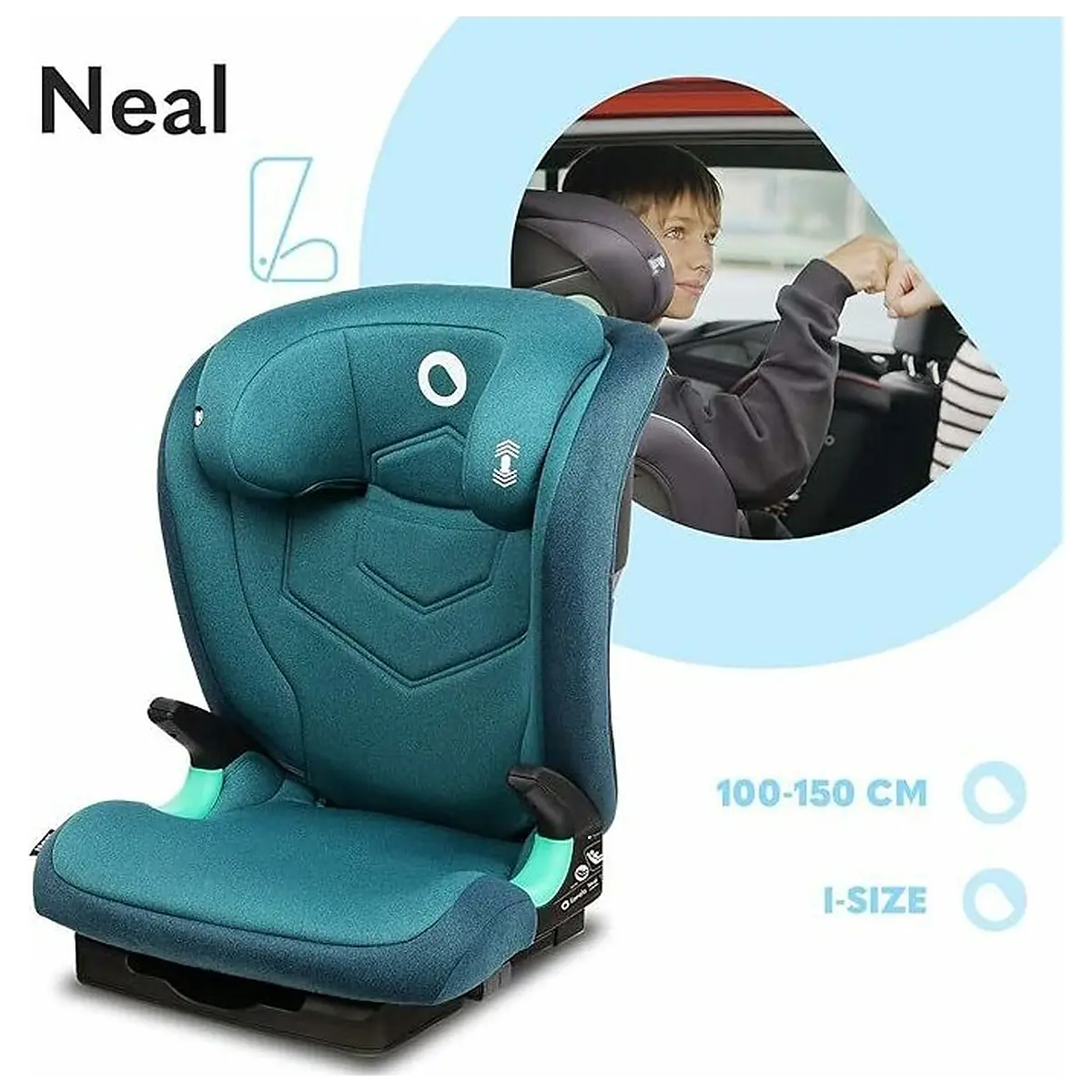 Scaun auto i-Size, Lionelo, Neal, 15-36 Kg, 100-150 cm, Isofix, Verde 12 ani [18]