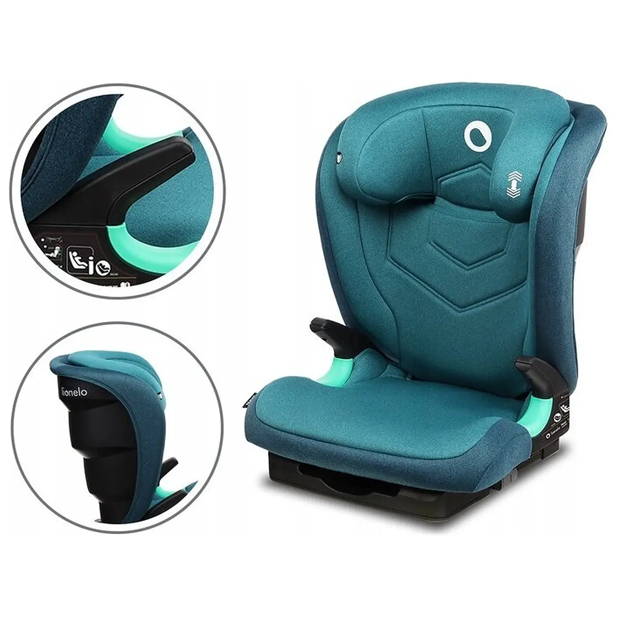 Scaun auto i-Size, Lionelo, Neal, 15-36 Kg, 100-150 cm, Isofix, Verde 12 ani [7]