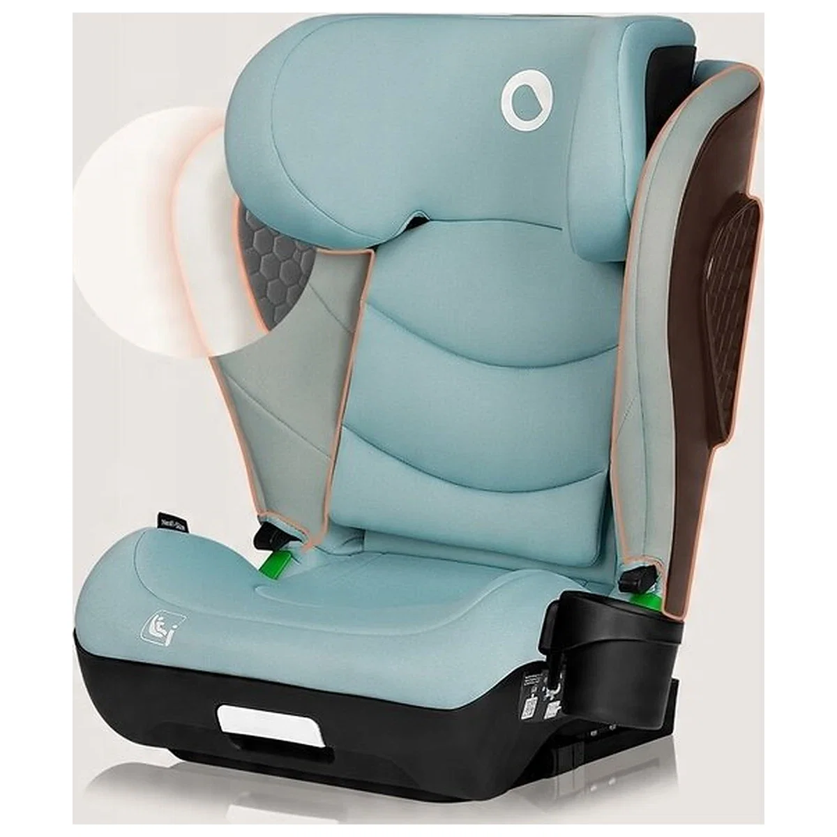 Scaun auto i-Size, Lionelo, Neal, 15-36 Kg, 100-150 cm, Isofix, Verde Turquoise [18]