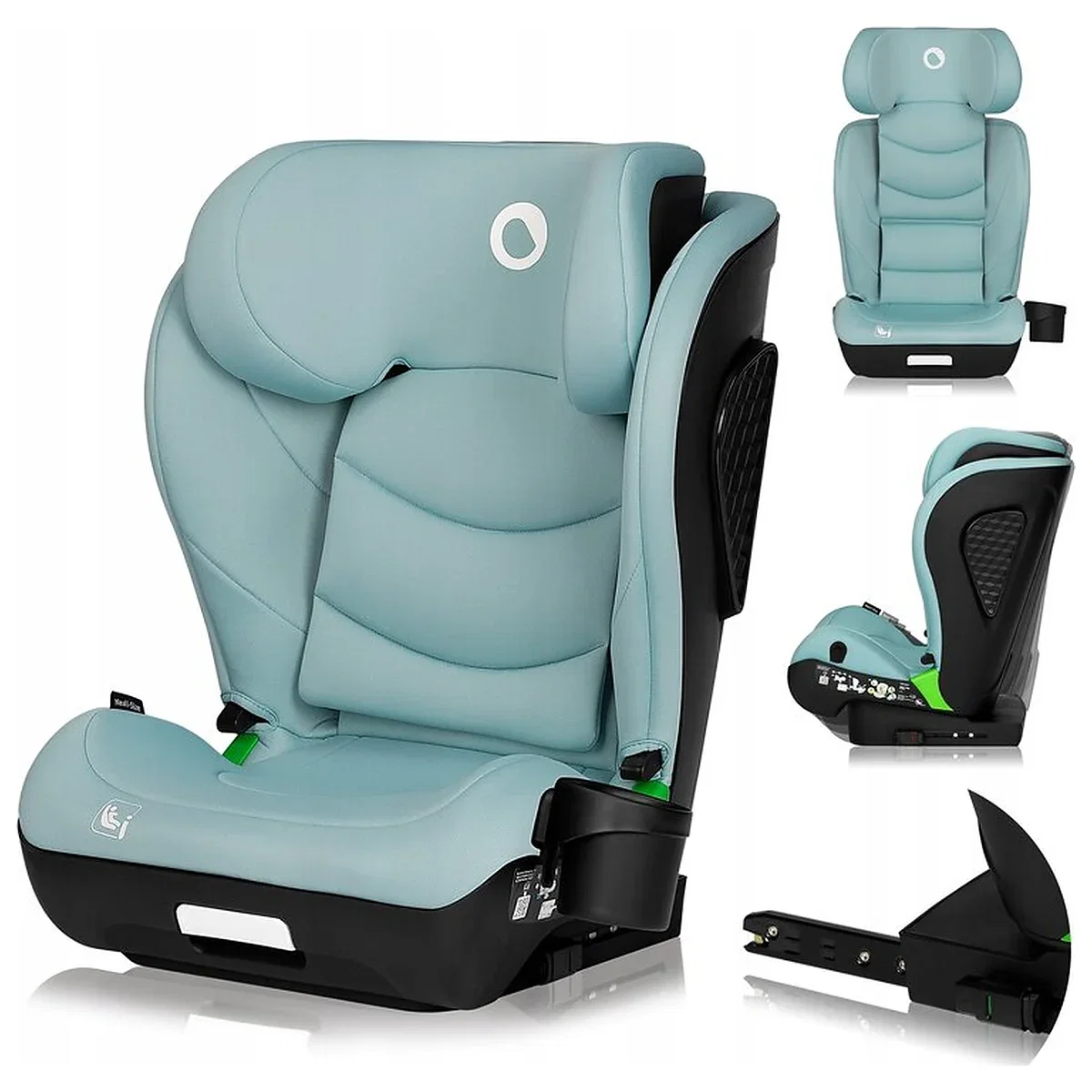 Scaun auto i-Size, Lionelo, Neal, 15-36 Kg, 100-150 cm, Isofix, Verde Turquoise [3]
