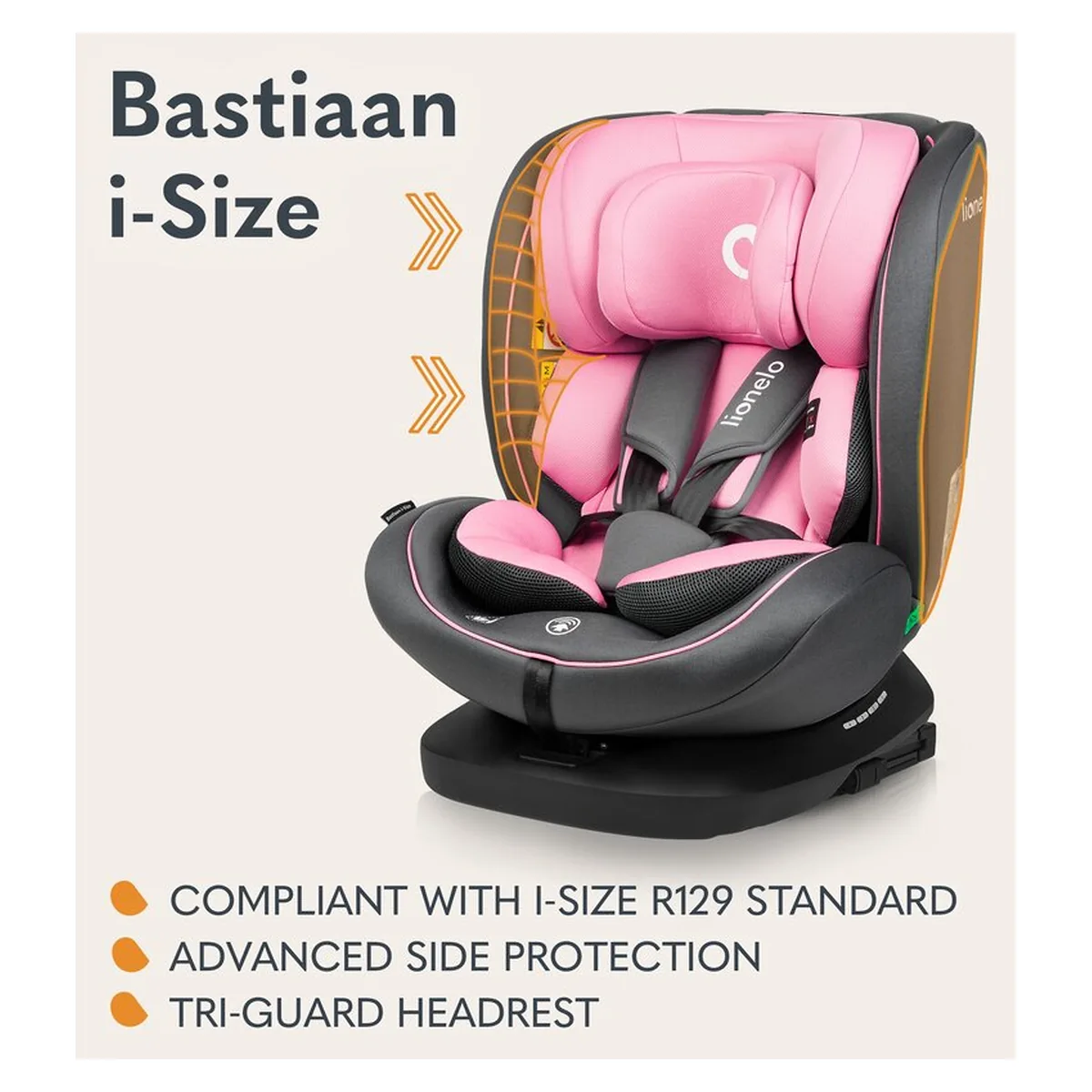 Scaun auto, Lionelo, Bastiaan i-Size, 4 in 1, Protectie laterala, Cu spatar inclinabil in 4 pozitii, Cu tetiera [19]