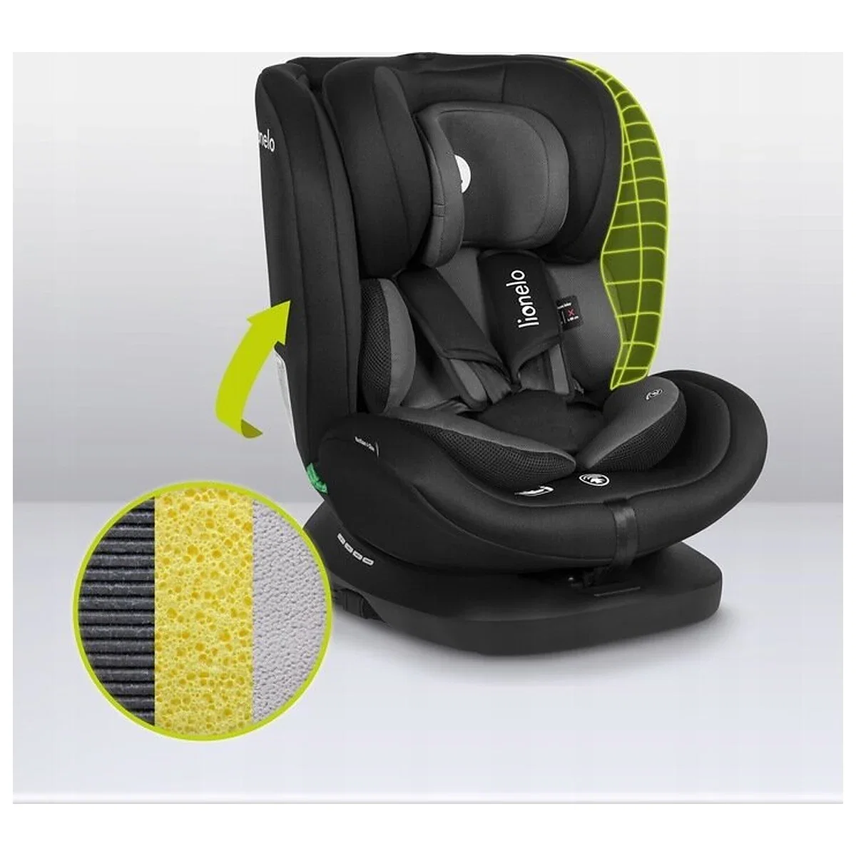 Scaun auto, Lionelo, Bastiaan i-Size, 4 in 1, Protectie laterala, Cu spatar inclinabil in 4 pozitii, Cu tetiera [26]