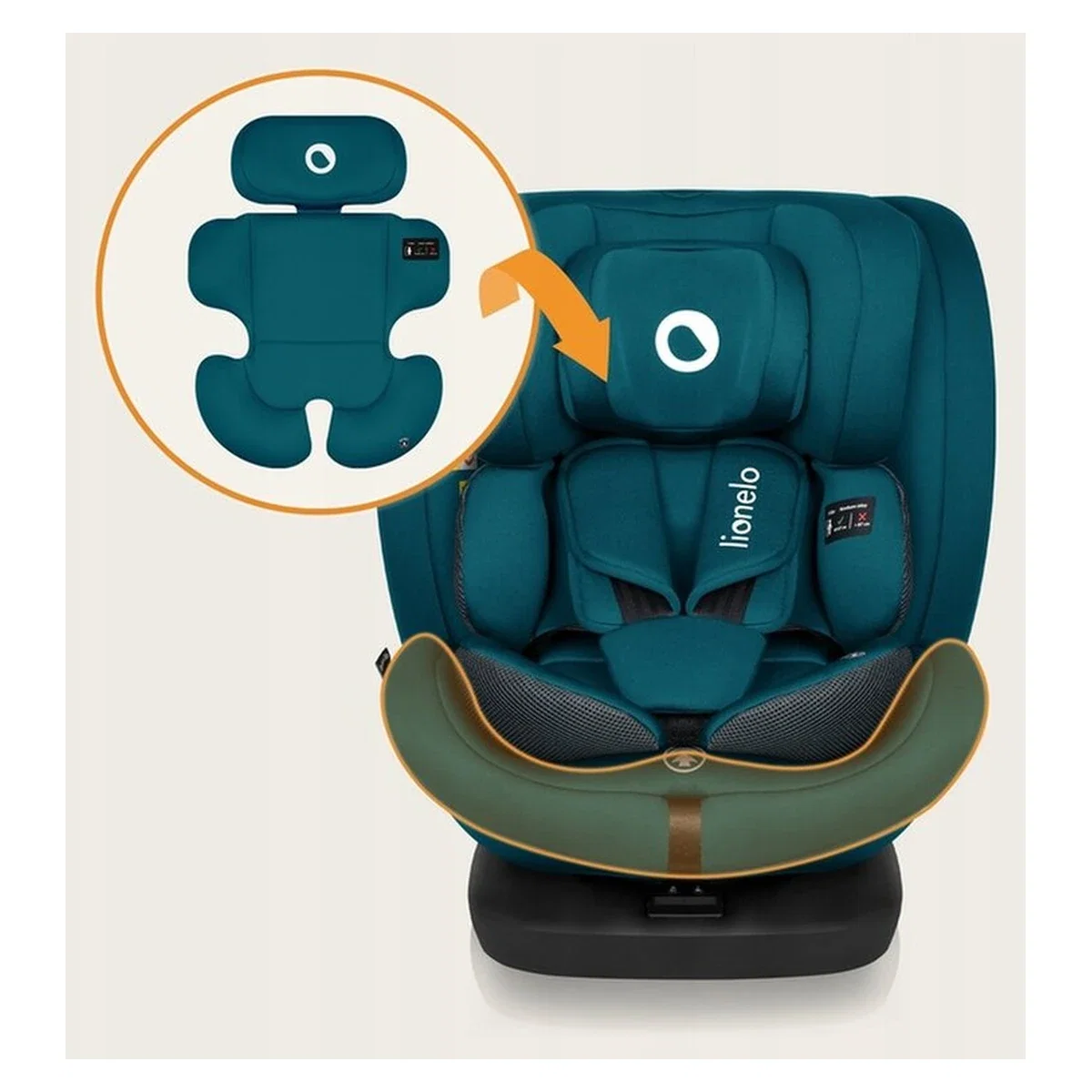 Scaun auto, Lionelo, Bastiaan i-Size, 4 in 1, Rotire 360 grade, 0-36 Kg, 40-150 cm, Isofix, Albastru Indigo [11]