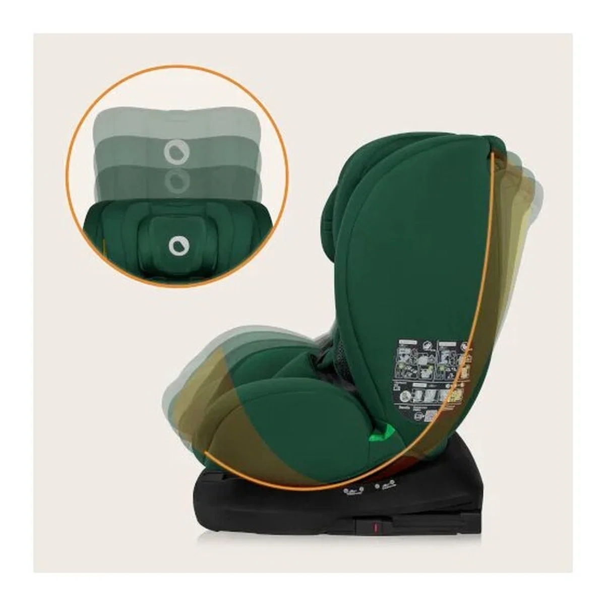 Scaun auto, Lionelo, Bastiaan i-Size, 4 in 1, Rotire 360 grade, 0-36 Kg, 40-150 cm, Isofix, Verde [24]