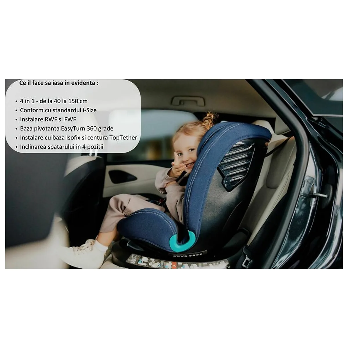 Scaun auto, Lionelo, Bastiaan One i-Size, 4 in 1, Protectie laterala, Cu spatar inclinabil in 4 pozitii, Cu tetiera [24]