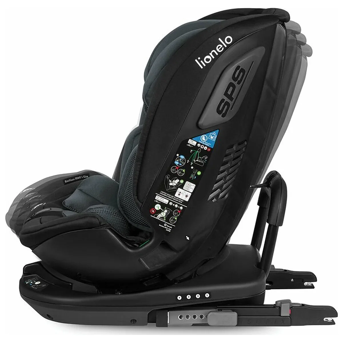 Scaun auto, Lionelo, Bastiaan RWF i-Size, Pozitie de somn, Protectie laterala, Rotire 360 grade, 0-36 Kg, Cu Isofix si [10]