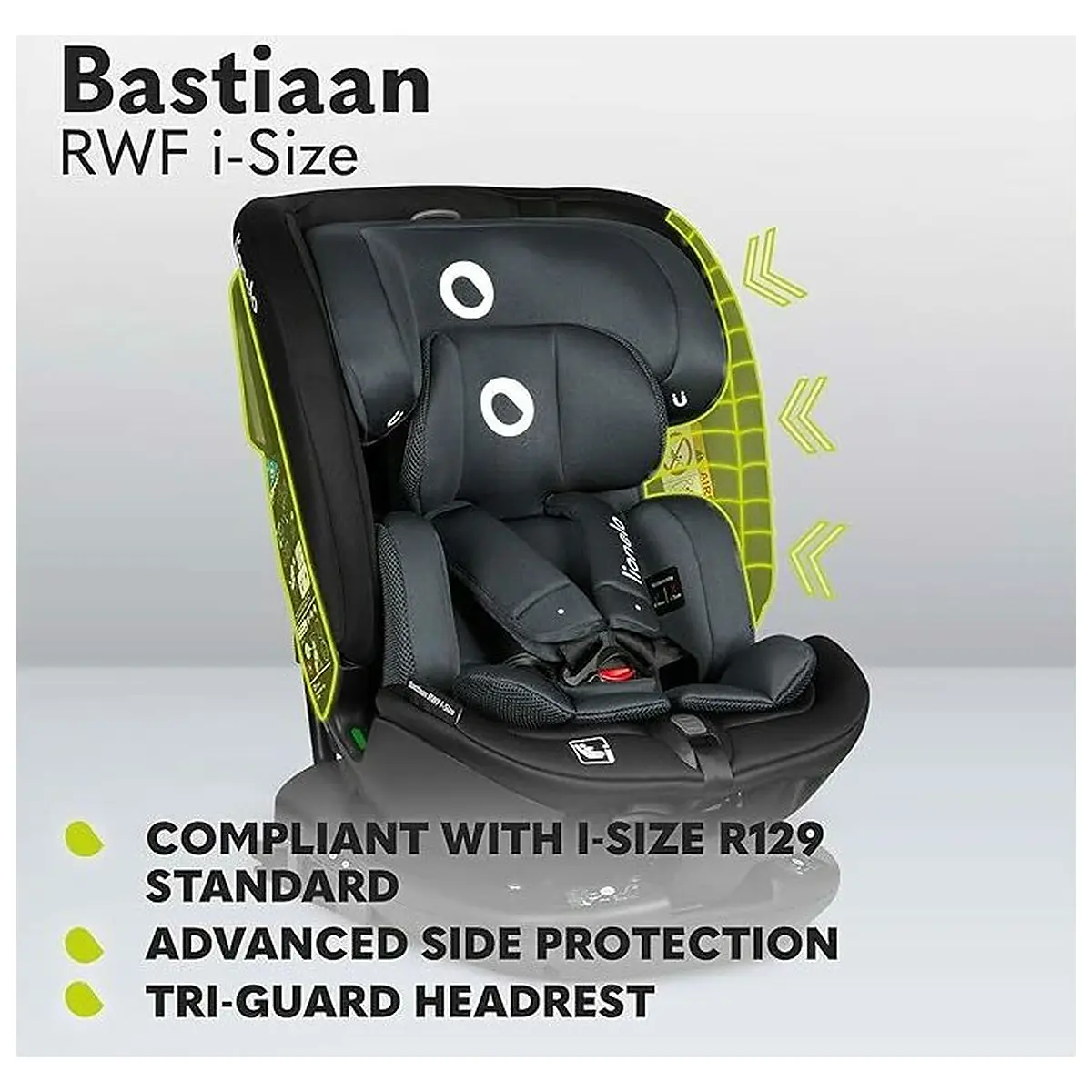 Scaun auto, Lionelo, Bastiaan RWF i-Size, Pozitie de somn, Protectie laterala, Rotire 360 grade, 0-36 Kg, Cu Isofix si [39]