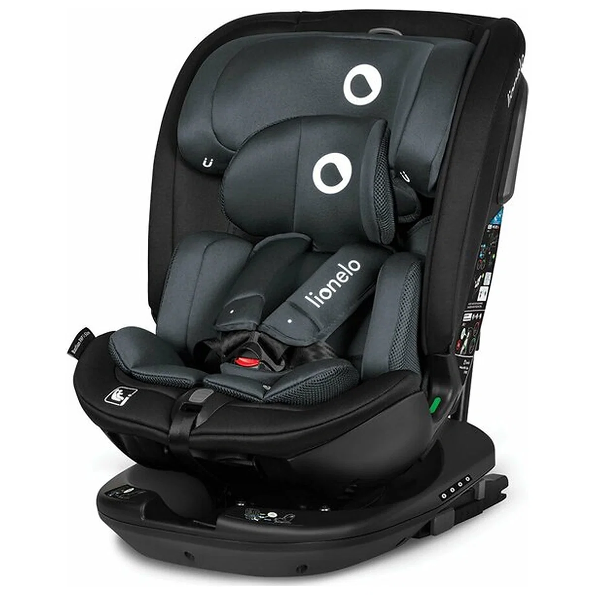 Scaune auto grupa 40-150 cm (0-36 kg) - Scaun auto, Lionelo, Bastiaan RWF i-Size, Pozitie de somn, Protectie laterala, Rotire 360 grade, 0-36 Kg, Cu Isofix si