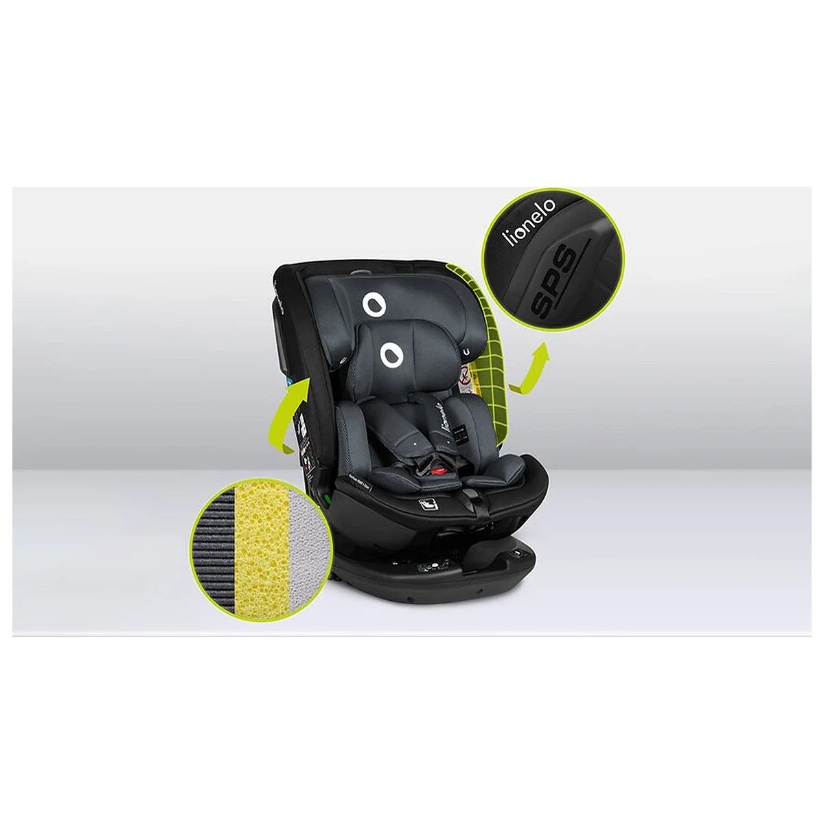 Scaun auto, Lionelo, Bastiaan RWF i-Size, Pozitie de somn, Protectie laterala, Rotire 360 grade, 0-36 Kg, Cu Isofix si [35]
