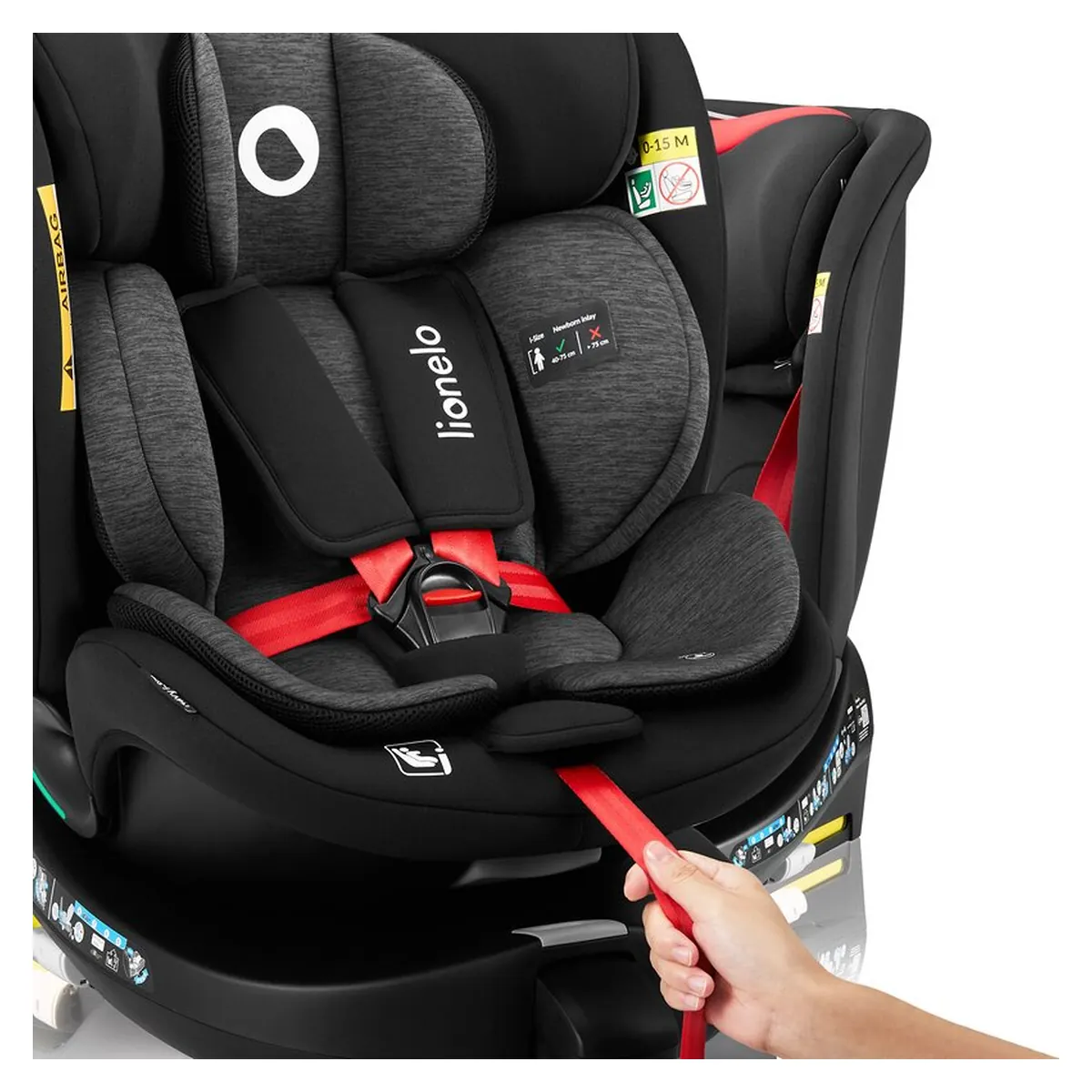 Scaun auto, Lionelo, i-Size Navy, 0-36 Kg, 40-150 cm, Cu isofix si picior de fixare, Protectie laterala, Rotire 360 [21]