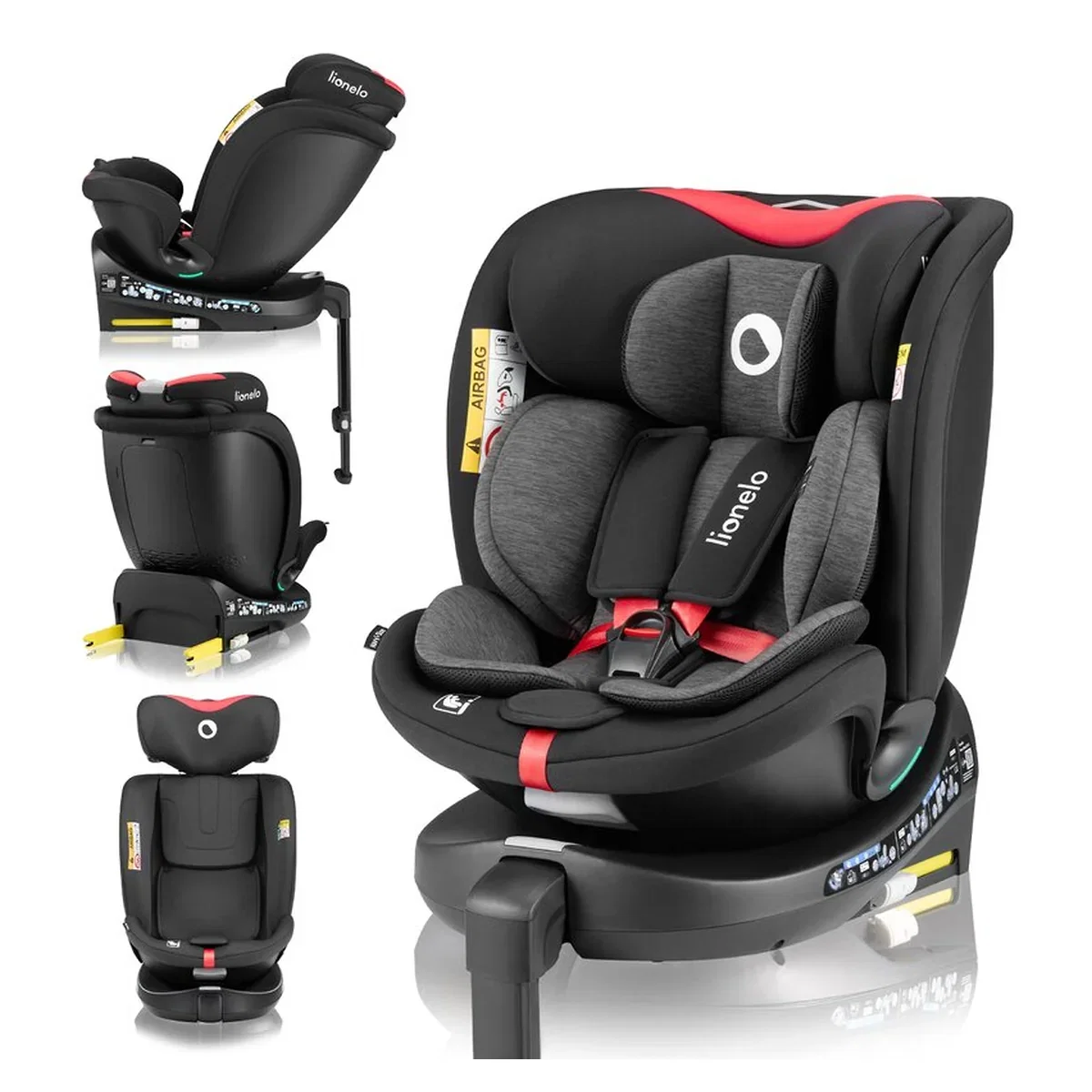 Scaun auto, Lionelo, i-Size Navy, 0-36 Kg, 40-150 cm, Cu isofix si picior de fixare, Protectie laterala, Rotire 360 [32]