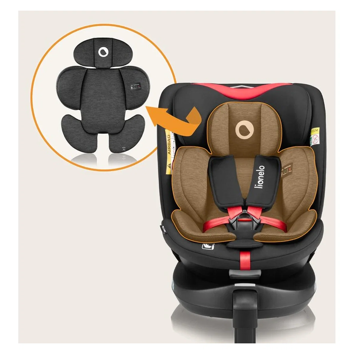 Scaun auto, Lionelo, i-Size Navy, 0-36 Kg, 40-150 cm, Cu isofix si picior de fixare, Protectie laterala, Rotire 360 [35]