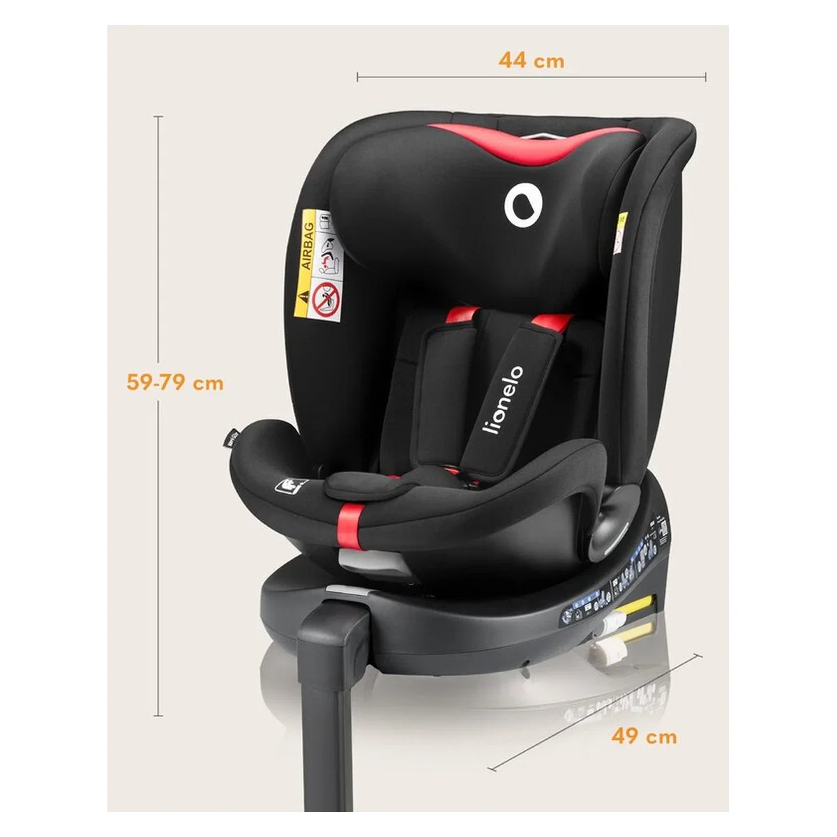 Scaun auto, Lionelo, i-Size Navy, 0-36 Kg, 40-150 cm, Cu isofix si picior de fixare, Protectie laterala, Rotire 360 [33]